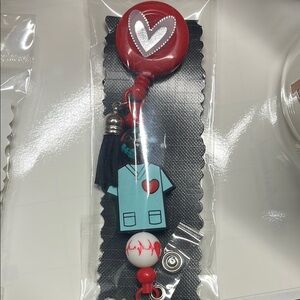 Heart-Themed Nurse Badge Reel